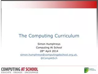 The Computing Curriculum