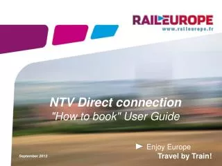 NTV Direct connection &quot;How to book&quot; User Guide