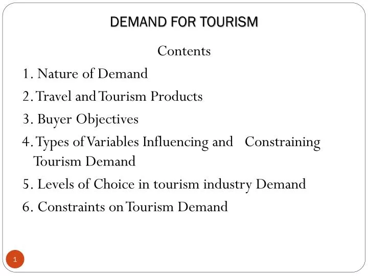 demand for tourism
