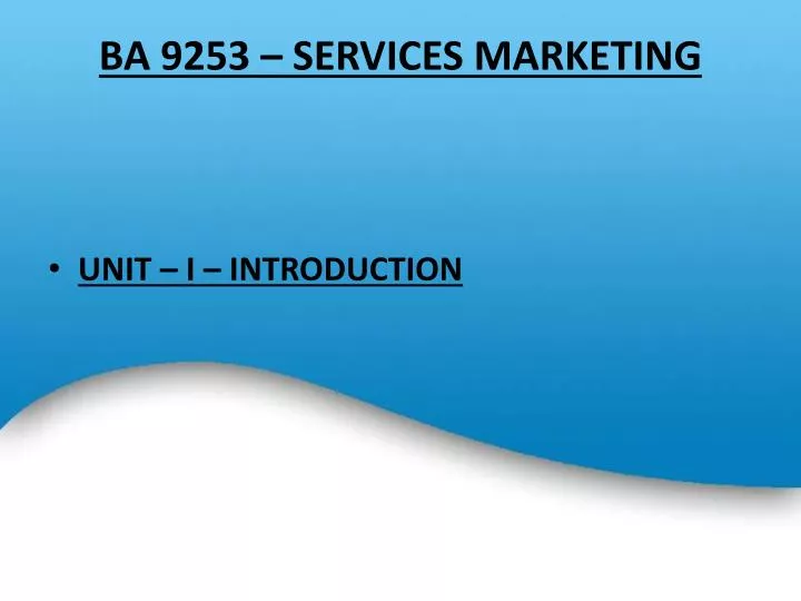 ba 9253 services marketing