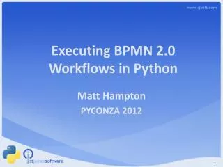 Executing BPMN 2.0 Workflows in Python