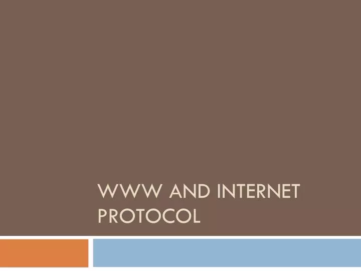 www and internet protocol