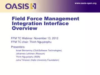Field Force Management Integration Interface Overview