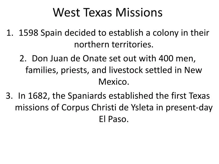 west texas missions