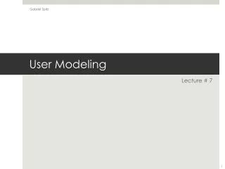 User Modeling