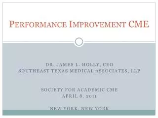 Performance Improvement CME
