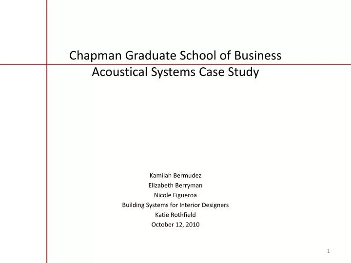 chapman graduate school of business acoustical systems case study