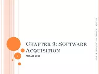 Chapter 9: Software Acquisition