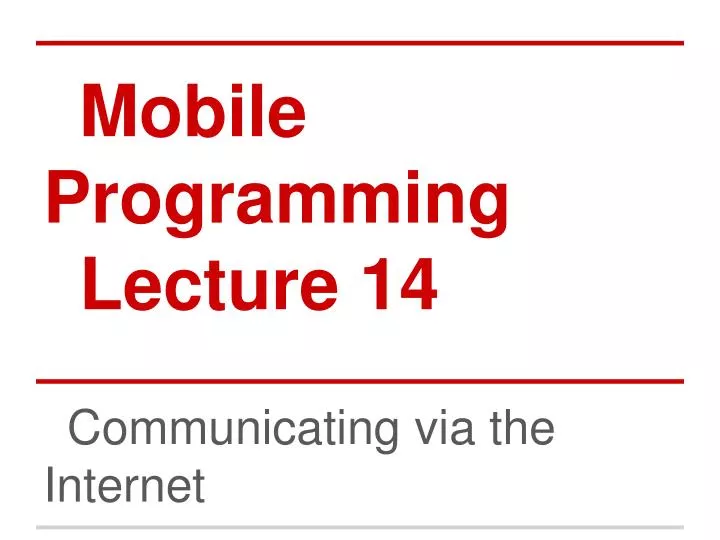mobile programming lecture 14