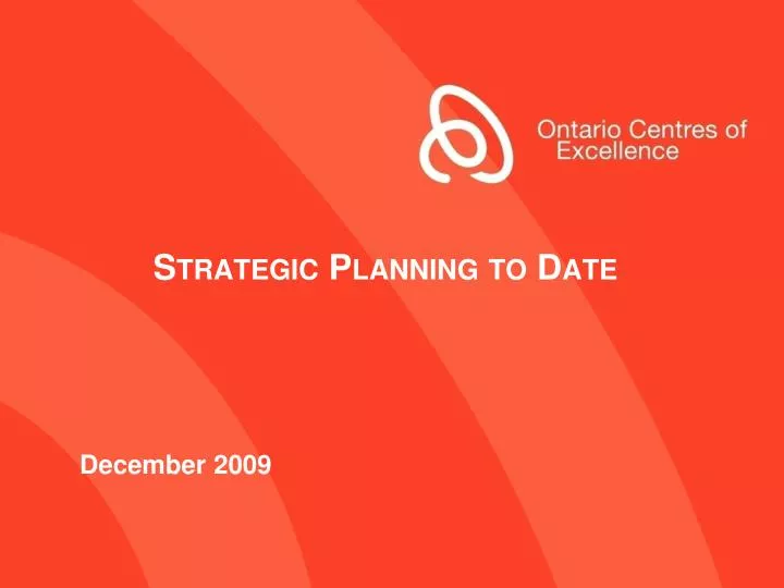 strategic planning to date