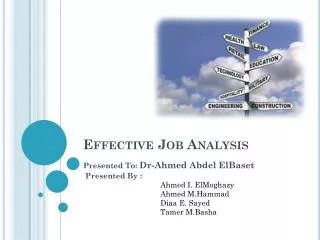 Effective Job Analysis