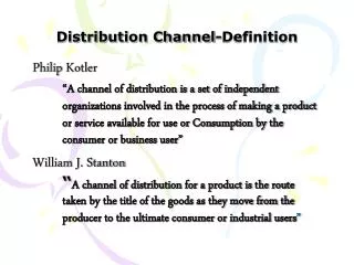 Distribution Channel-Definition