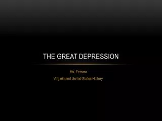 The Great depression