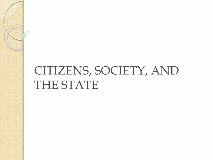 citizens society and the state