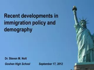 Recent developments in immigration policy and demography