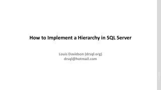 How to Implement a Hierarchy in SQL Server