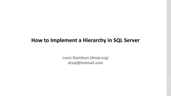 how to implement a hierarchy in sql server