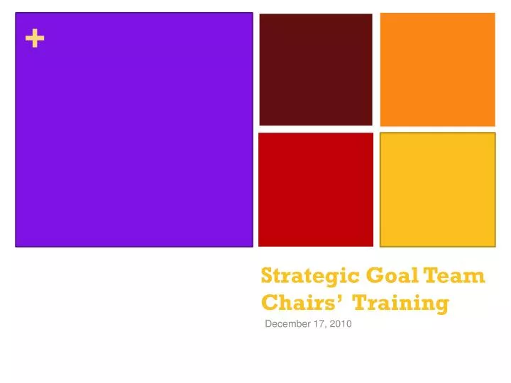 strategic goal team chairs training