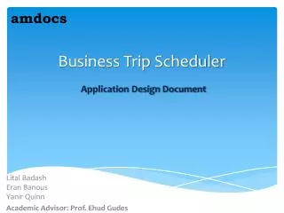 Business Trip Scheduler Application Design Document