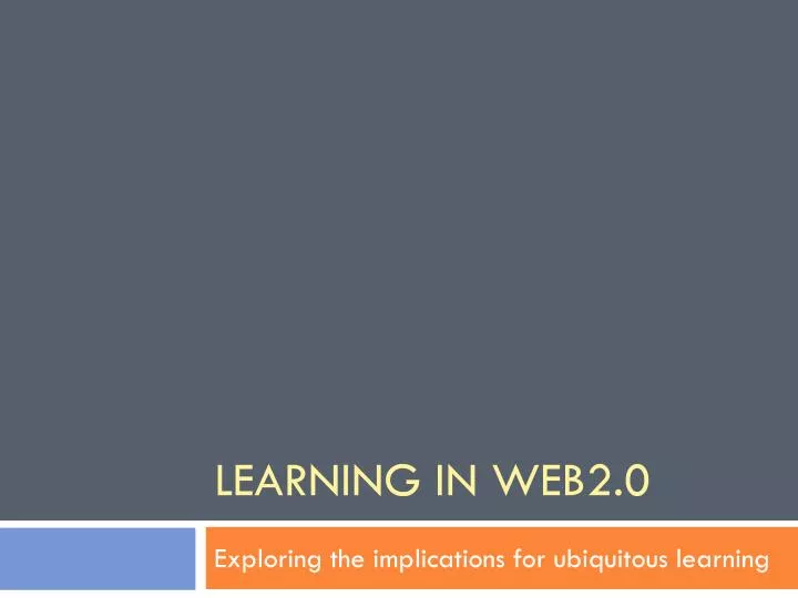 learning in web2 0