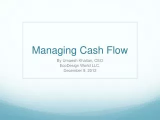 Managing Cash Flow