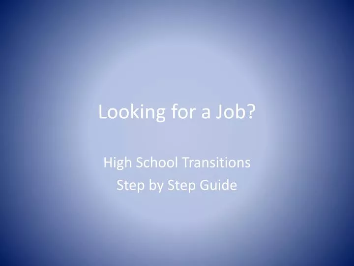 looking for a job