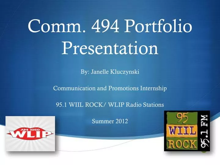 comm 494 portfolio presentation