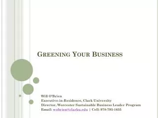 Greening Your Business