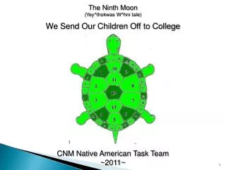 The Ninth Moon ( Yey^thokwas W^hni tale) We Send O ur C hildren O ff to College CNM Native American Task Team ~2011~