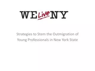 Strategies to Stem the Outmigration of Young Professionals in New York State