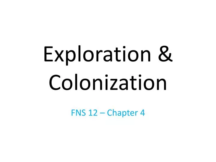 exploration colonization