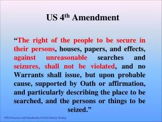 US 4 th Amendment