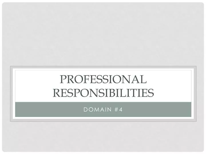 professional responsibilities