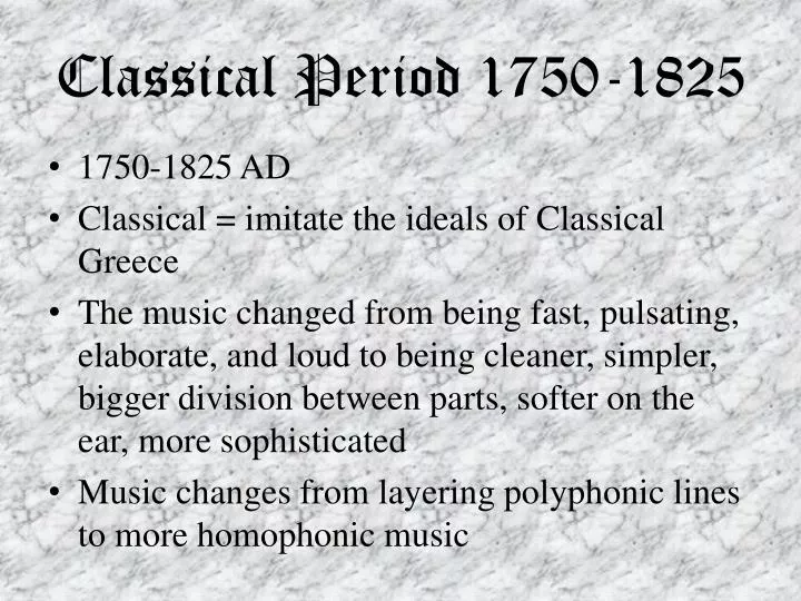 classical period 1750 1825