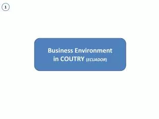 Business Environment i n COUTRY ( ECUADOR )