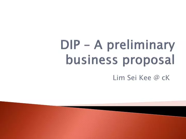 dip a preliminary business proposal
