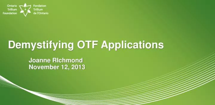 demystifying otf applications