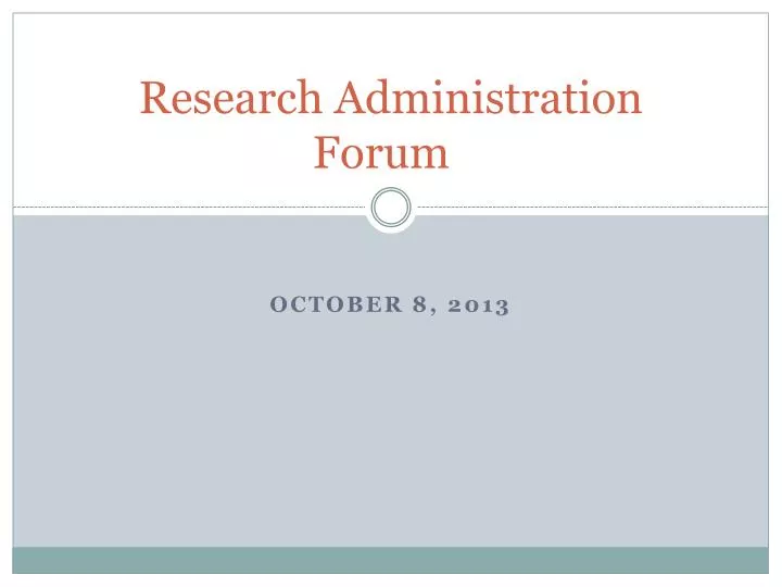 research administration forum