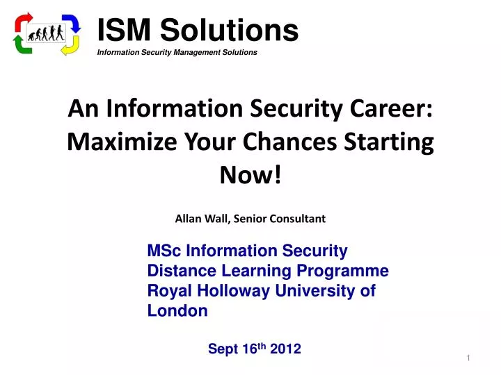 an information security career maximize your chances starting now allan wall senior consultant