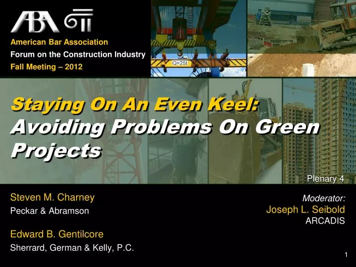 staying on an even keel avoiding problems on green projects