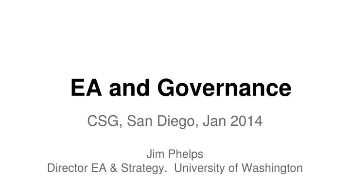 ea and governance