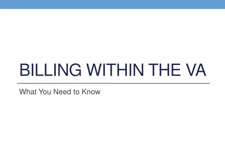 billing within the va