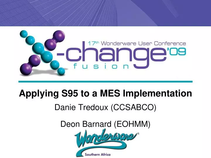applying s95 to a mes implementation