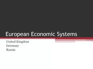 European Economic Systems