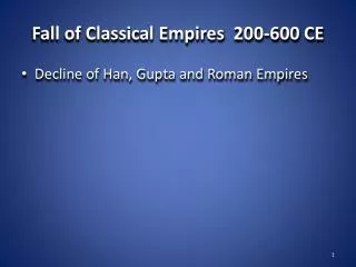 Fall of Classical Empires 200-600 CE