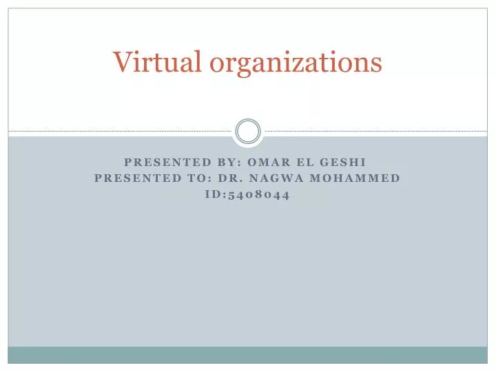virtual organizations