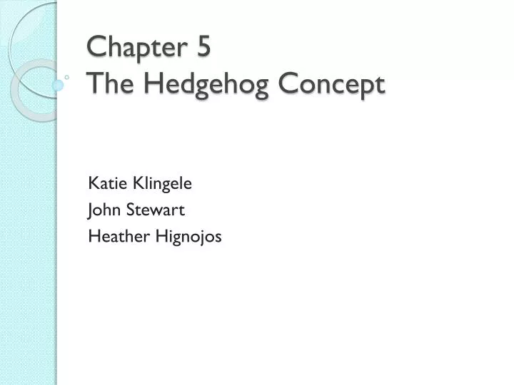 chapter 5 the hedgehog concept