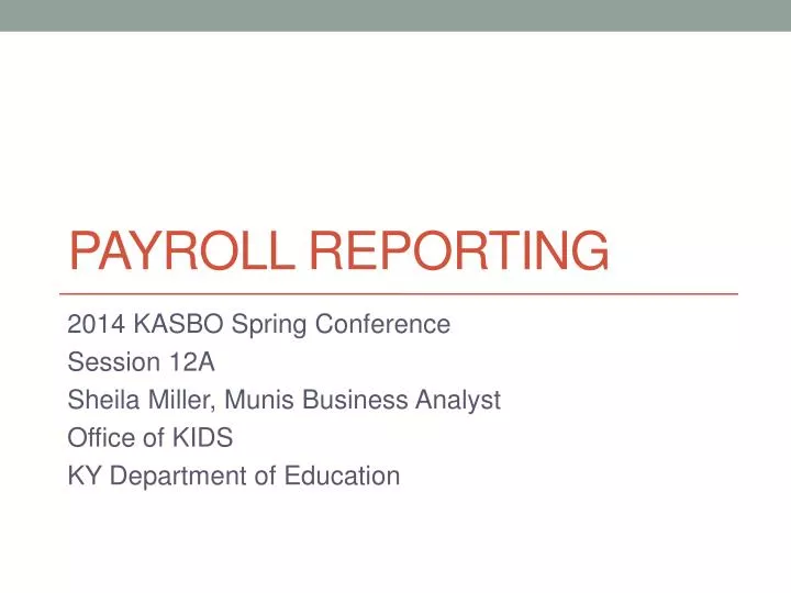 payroll reporting