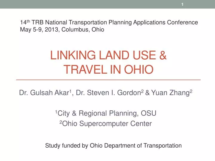 linking land use travel in ohio