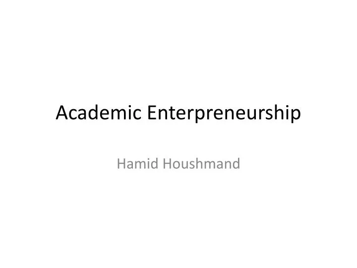 academic enterpreneurship